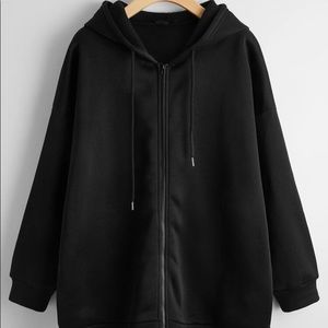 Asos Black Oversized Zip Up Hoodie